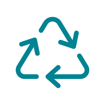 green recycling logo with arrows connecting to form a triangle 
