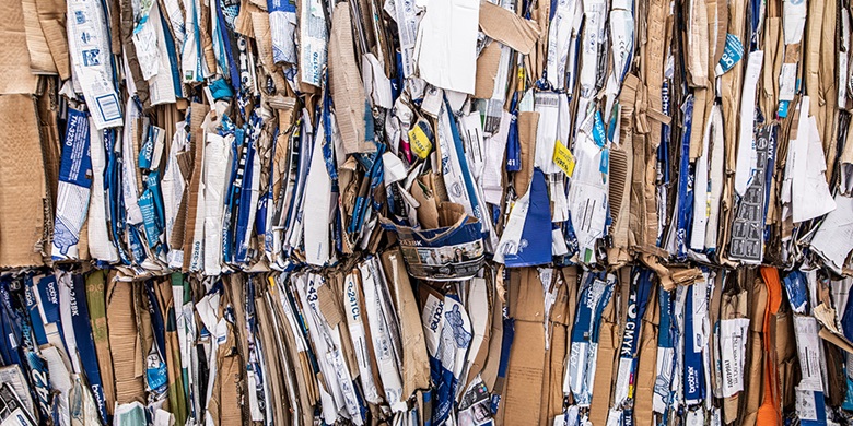 Cardboard boxes stacked together